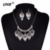 Vintage Leaf Pendant Necklace & Earrings
